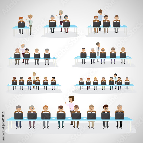 Business Peoples - Isolated On Gray Background