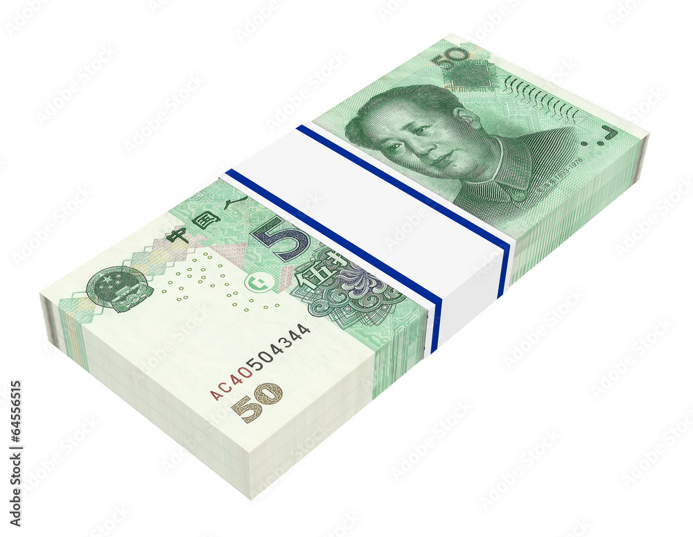 Yuan money isolated on white background. Yuan money isolated on white background.