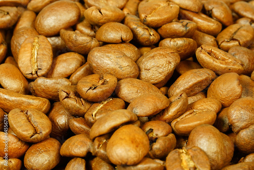 Brown coffee beans for background and texture