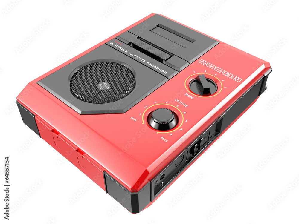 Portable cassette recorder. 3D isolated Portable cassette recorder. 3D isolated