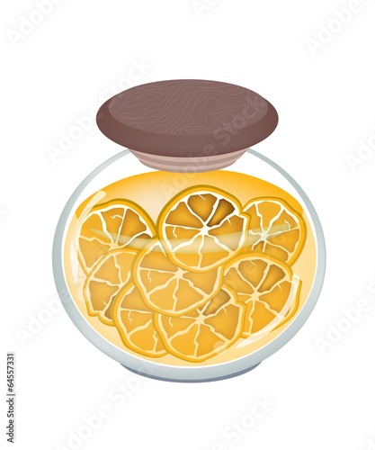 A Jar of Delicious Preserved Fresh Orange
