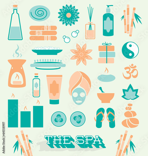 Vector Set: Day at The Spa Icons and Symbols