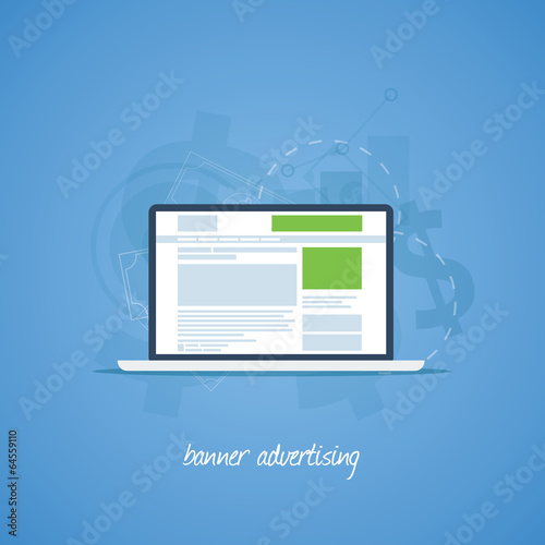 Website pay per click banner advertising vector concept