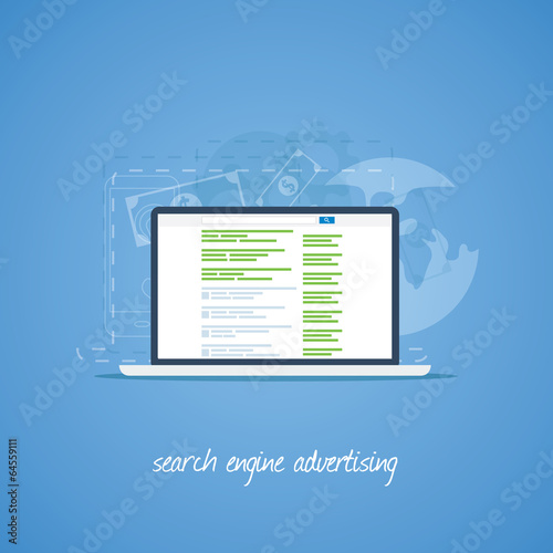 Search engine marketing and advertising vector concept