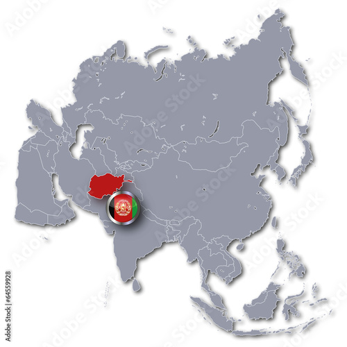 Asienkarte mit Afghanistan