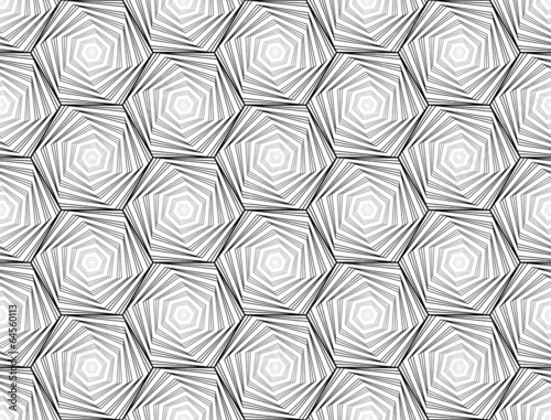 Design seamless monochrome hexagon geometric pattern