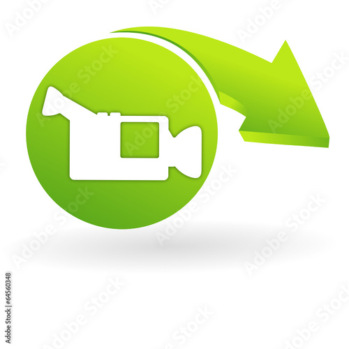 caméra vidéo sur web symbole vert