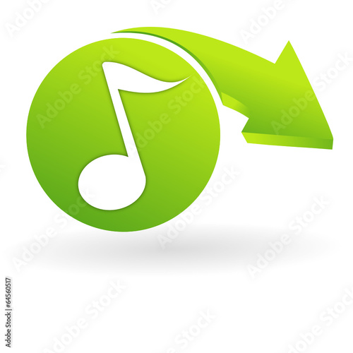 note de musique sur web symbole vert