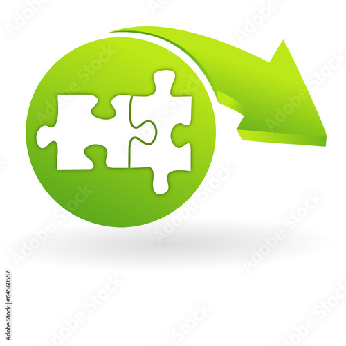 pièces de puzzle sur web symbole vert