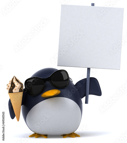 Photography Penguin and ice cream