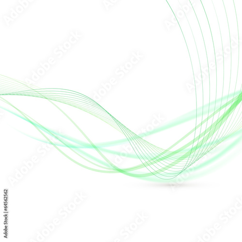 Abstract green swoosh lines fly background