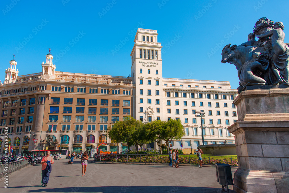 Fototapeta premium Placa de Catalynia. Square of Catalonia, Barcelona. Main view.