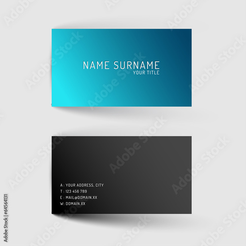 Modern blue minimalistic business card template