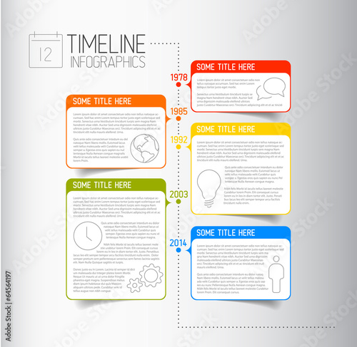Infographic timeline report template with descriptive bubbles