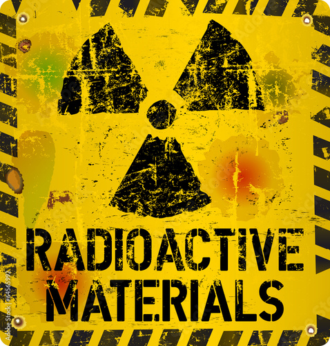 radioactive material warning, vector illustration