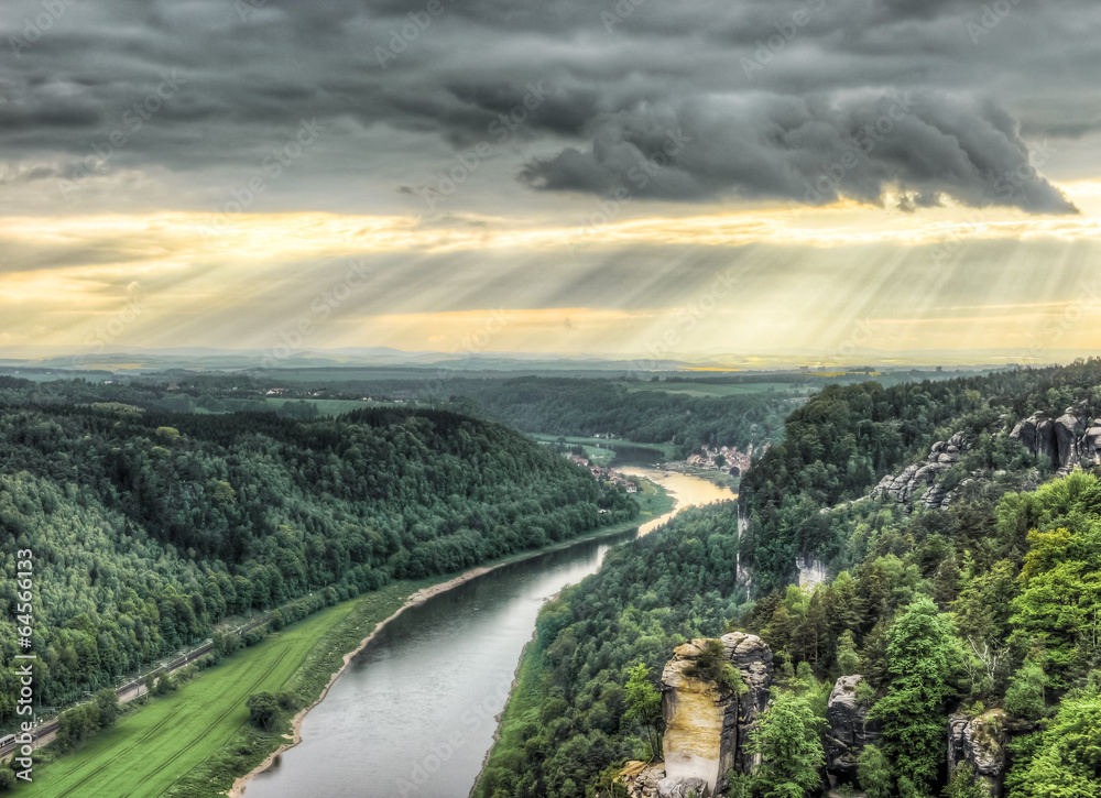 Elbe Sandstone Mountains HDR