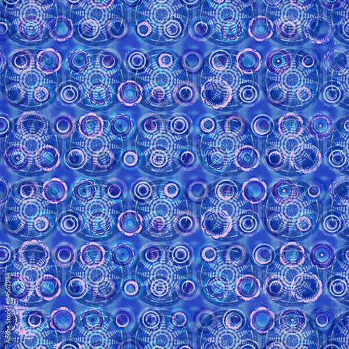 Fond Abstrait Bleu Cercles Bulles Mandalas