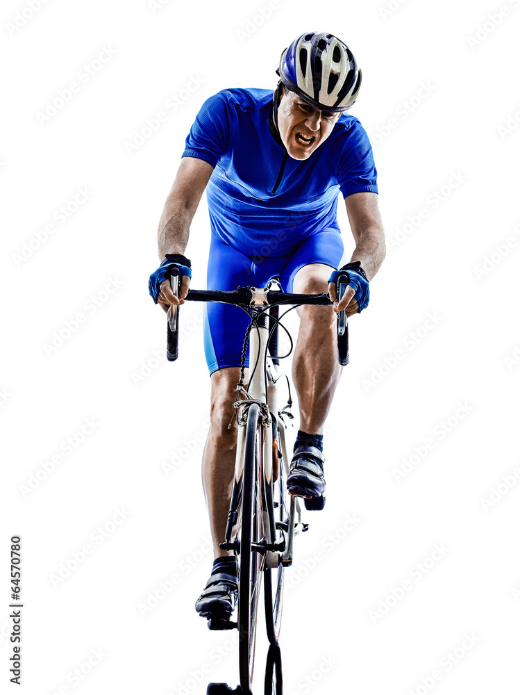 Obraz premium cyclist cycling road bicycle silhouette