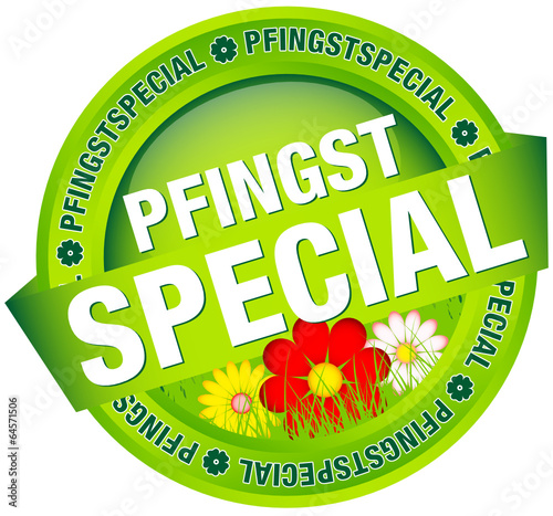 Button Banner "Pfingstspecial" grün/rot