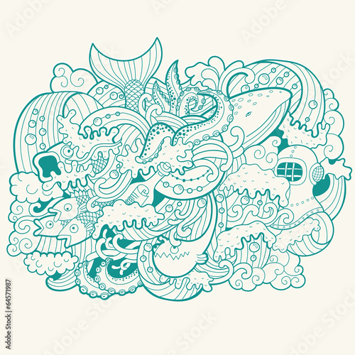 Deep ocean. Vector background