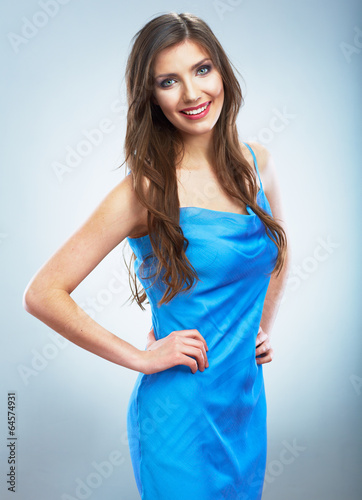 Young happy woman isolated portrait.