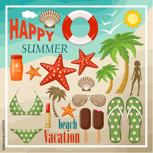 Summer beach set.