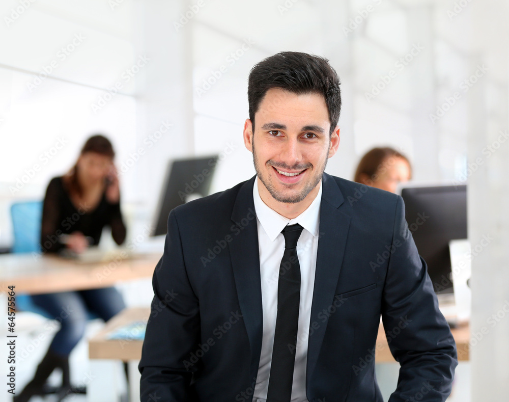 Fototapeta premium Portrait of young businessman in office