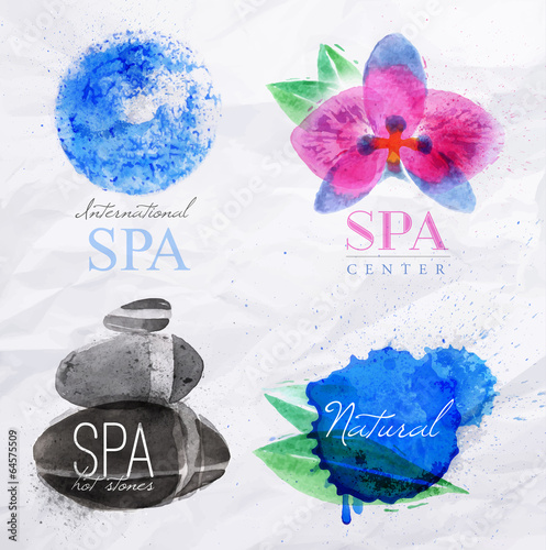 Symbols spa watercolor