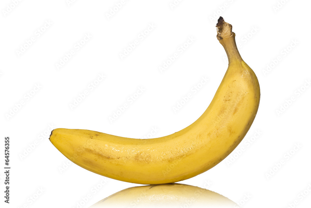 standing banana, isolated on white