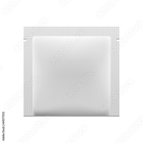White Blank Foil Packaging Medicine Drugs Or Coffee, Salt