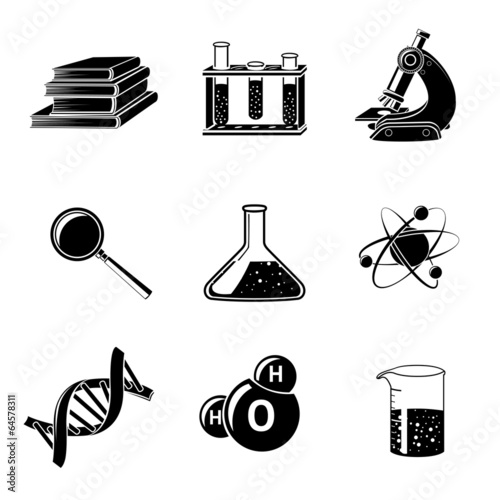 Science Black Icons Set