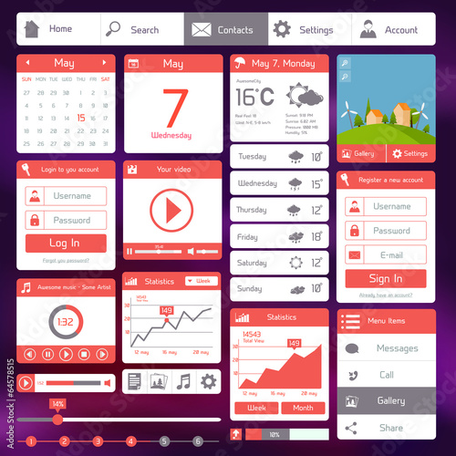 Flat user interface template