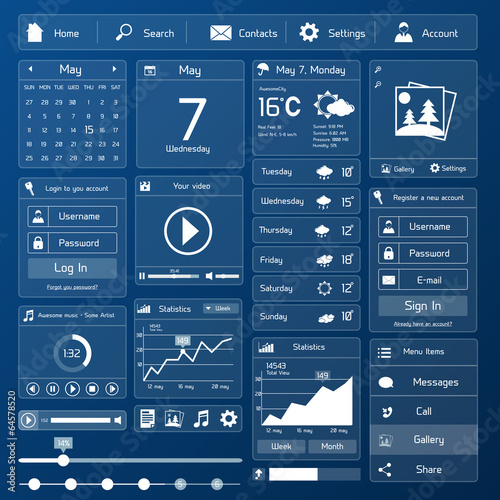 Flat user interface template