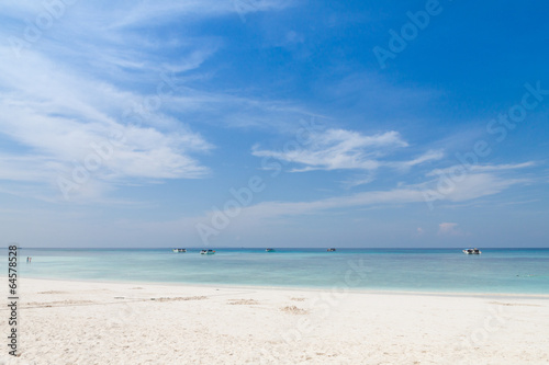 White sand beach and blue sky © vapadi