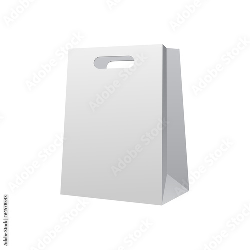 Carrier Paper Shopping Bag White Empty