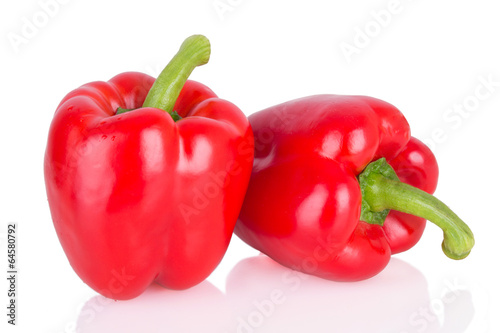 two juicy isolated peppers