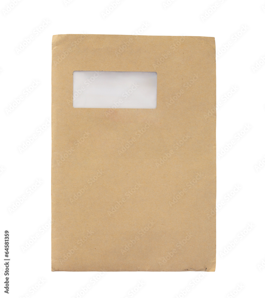 Old Large Manila Envelope isolated on white Old Large Manila Envelope isolated on white
