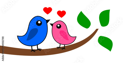 two birds that love