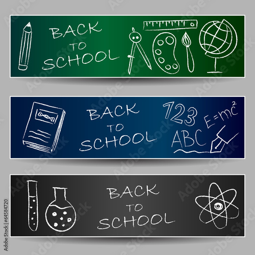 Back to school doodles on banners