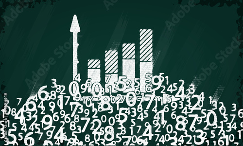 Statistics symbol sketched on a blackboard