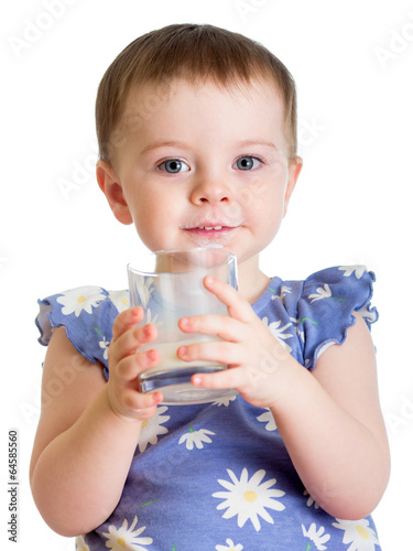 Portrait of child drinking ...