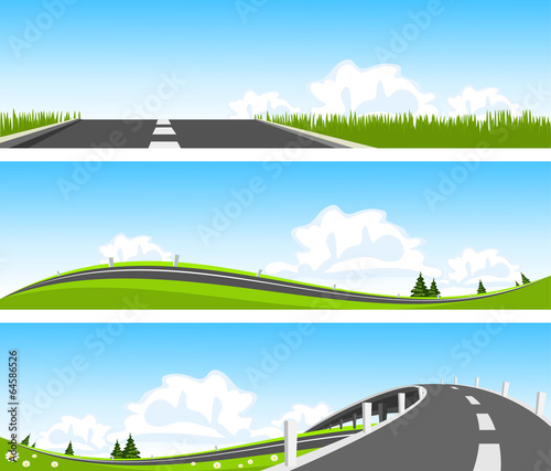 BANNER - Way through nature. Vector