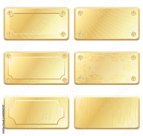 Vector Gold Metal Labels - Nameplates
