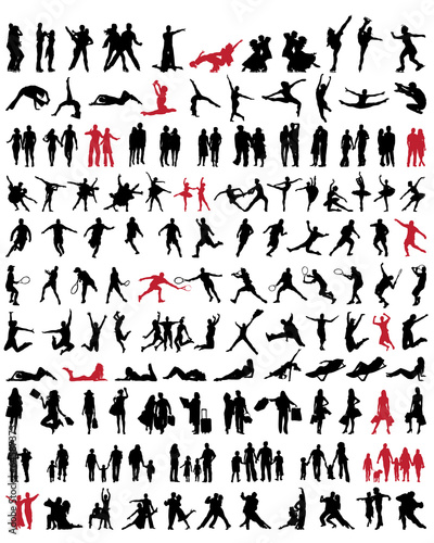 Black  silhouettes of people, vector