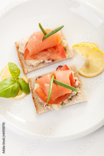 Sandwich with smoked salmon