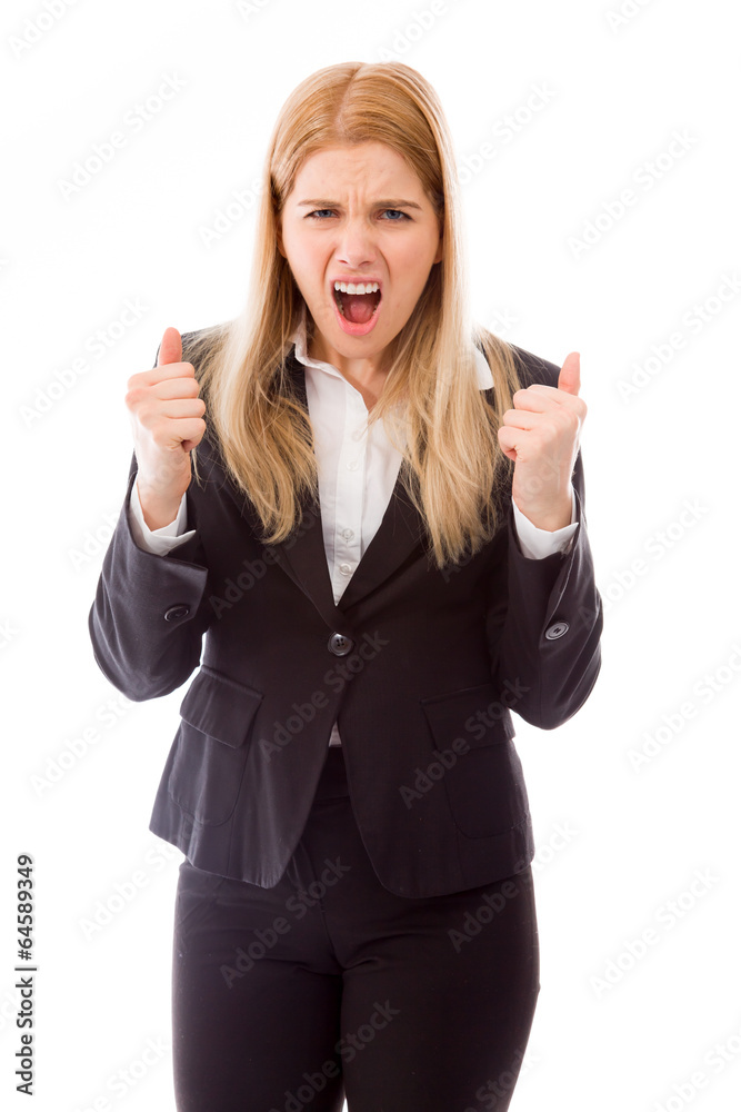 Businesswoman shouting in frustration