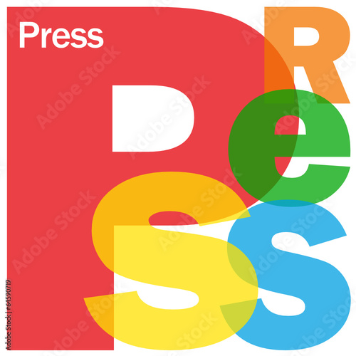 "PRESS" Letter Collage (social media breaking news)
