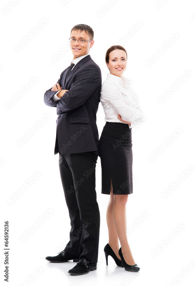 A couple of business people isolated on white A couple of business people isolated on white