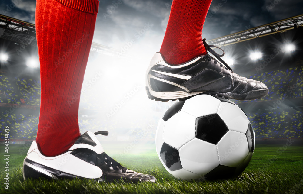 legs of a soccer player - obrazy, fototapety, plakaty 