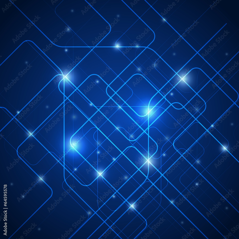 Abstract lines, technology blue background Abstract lines, technology blue background